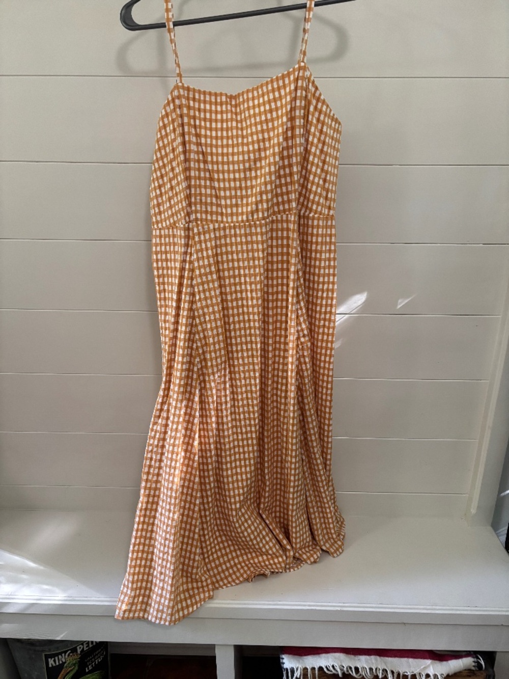 Gap NWOT yellow checkered sundress